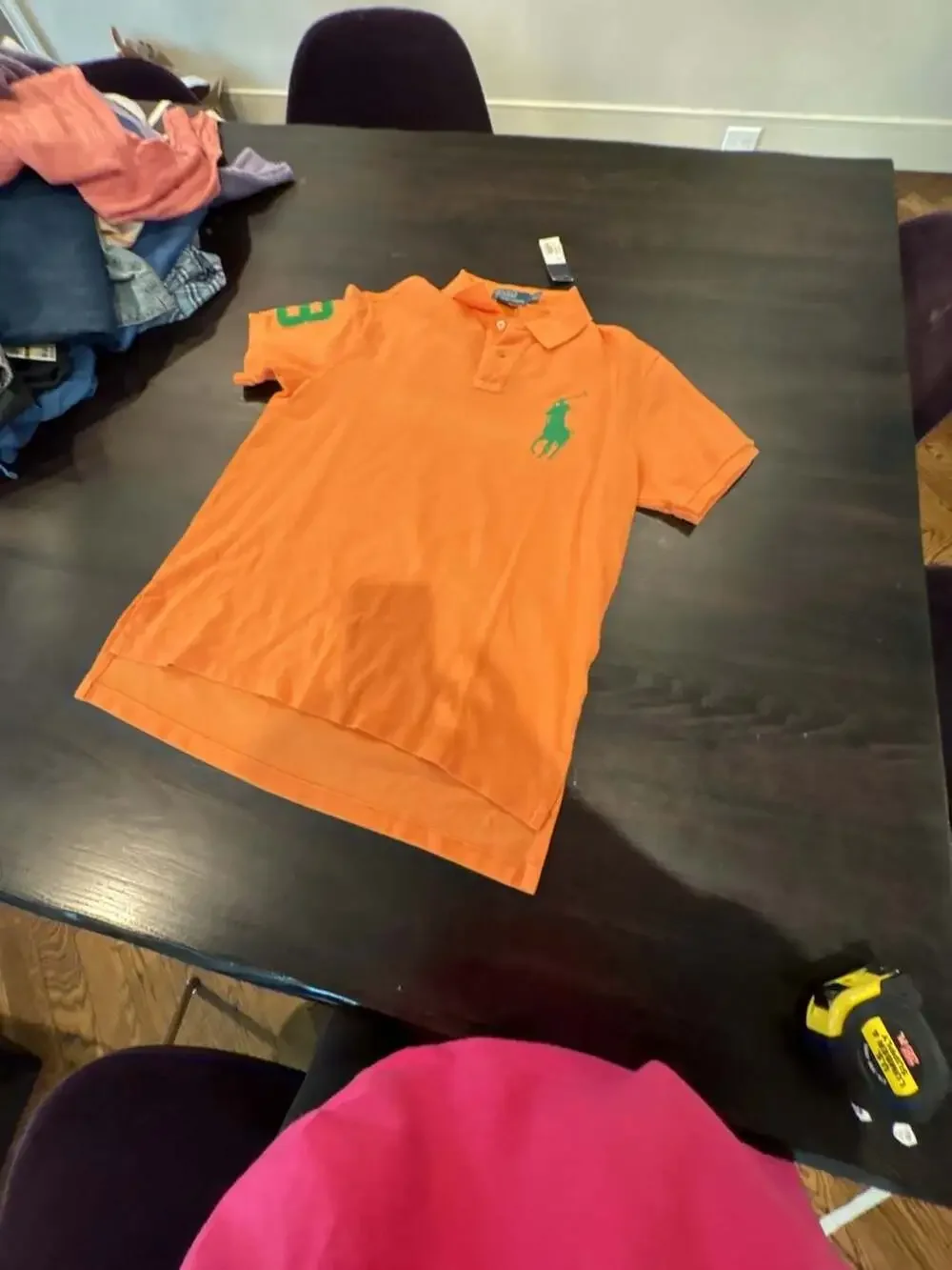 Polo Ralph Lauren Orange Big Pony Cotton Mesh Polo Shirt Size L new older style